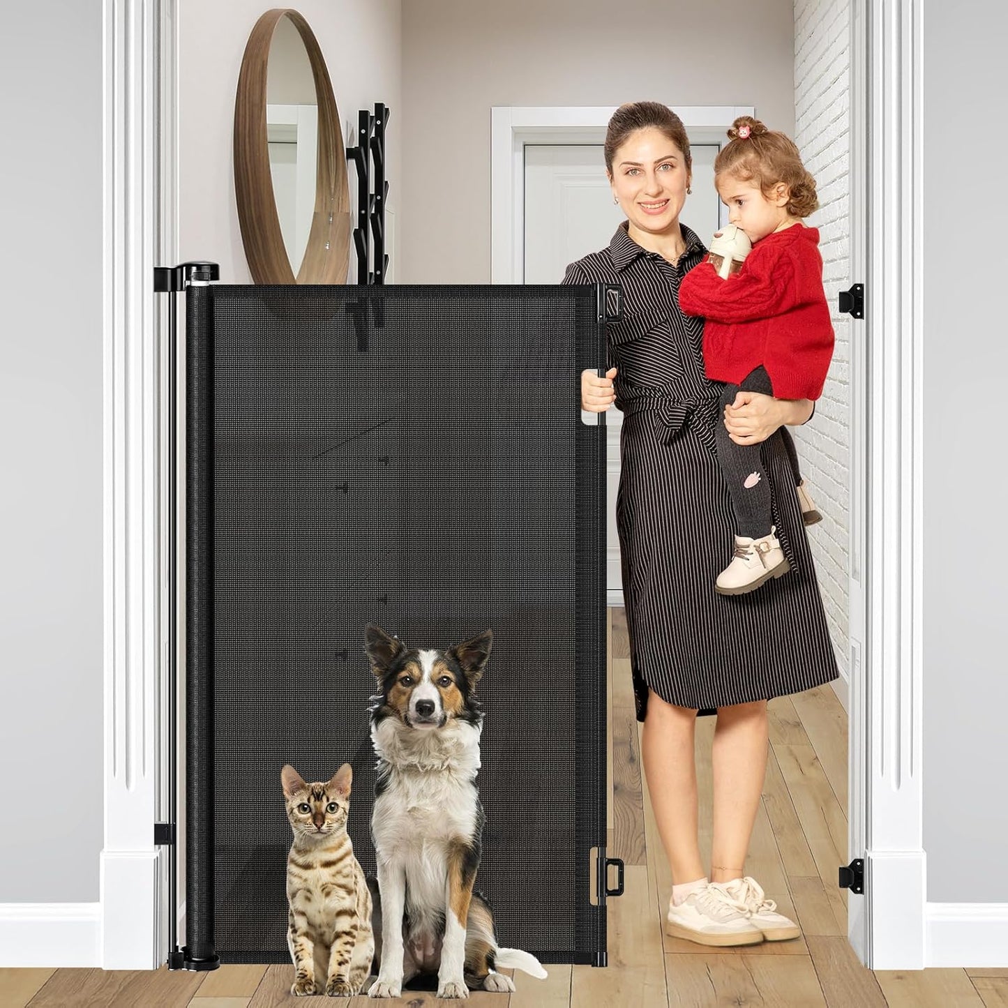 48 Inch Extra Tall Pet Gate for Dogs and Cats - Adjustable Width