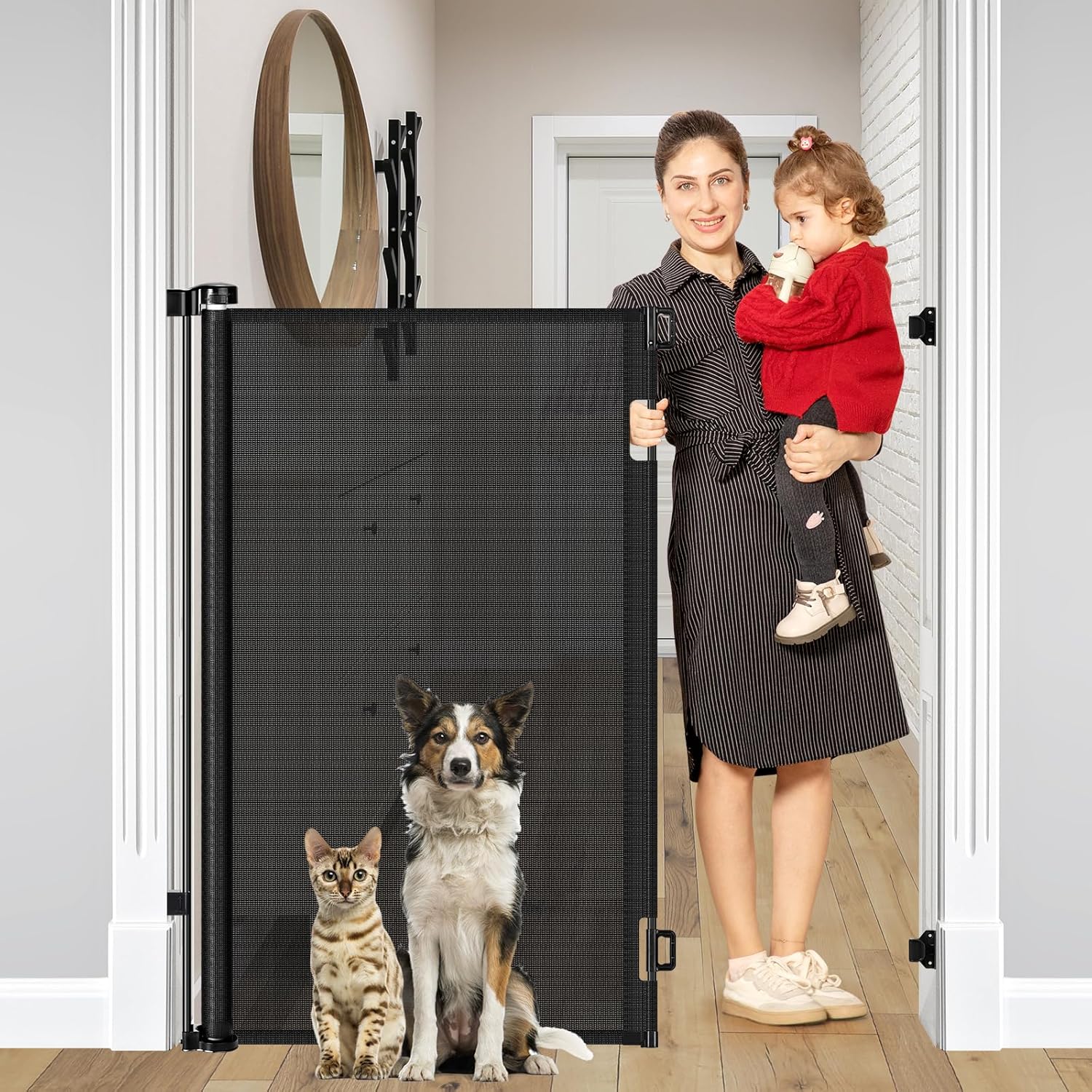 48 Inch Extra Tall Pet Gate for Dogs and Cats - Adjustable Width