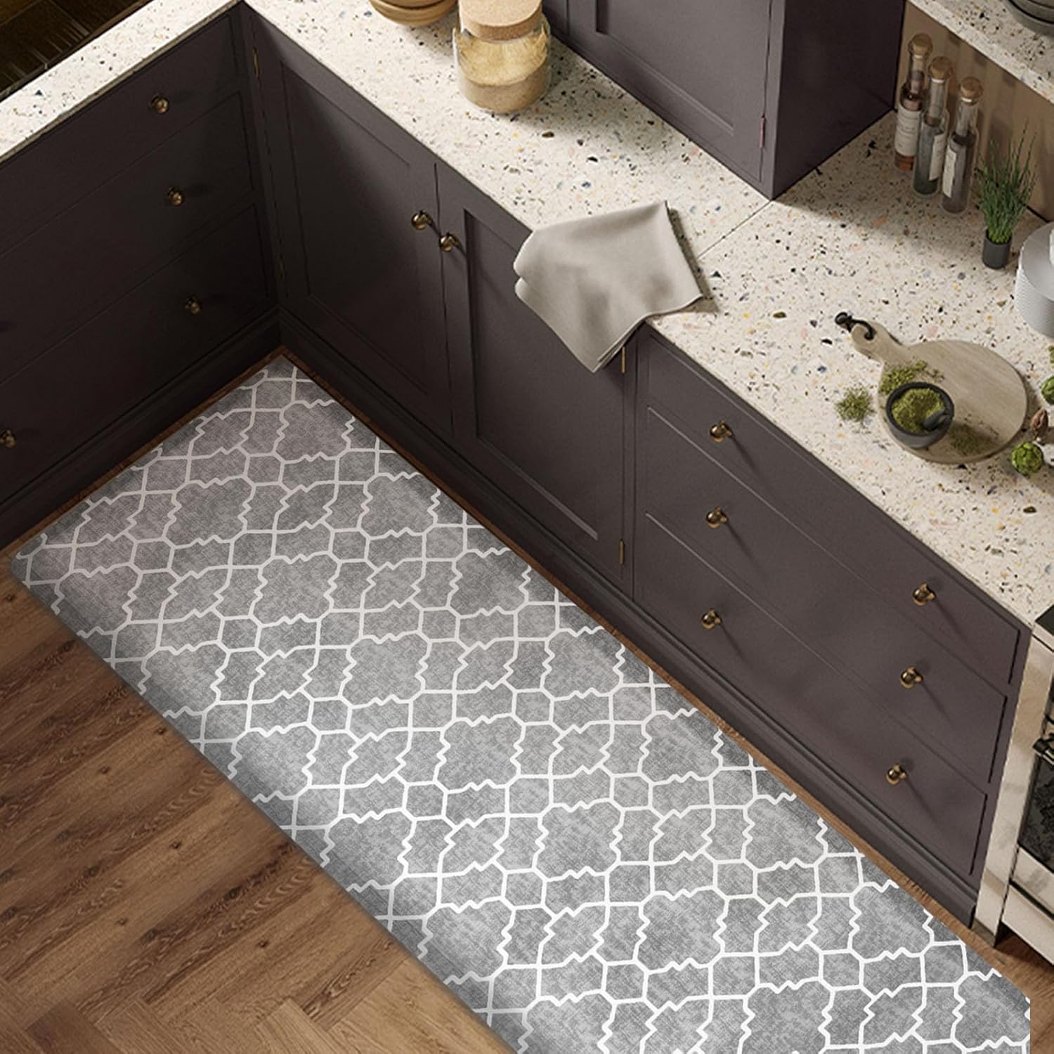 FRESHMINT Trellis Kitchen Mat 17.3x60 Anti-Fatigue Comfort Rug