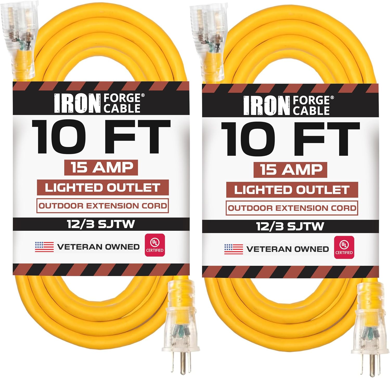 IRON FORGE CABLE 10 Foot Outdoor Extension Cords - Heavy Duty