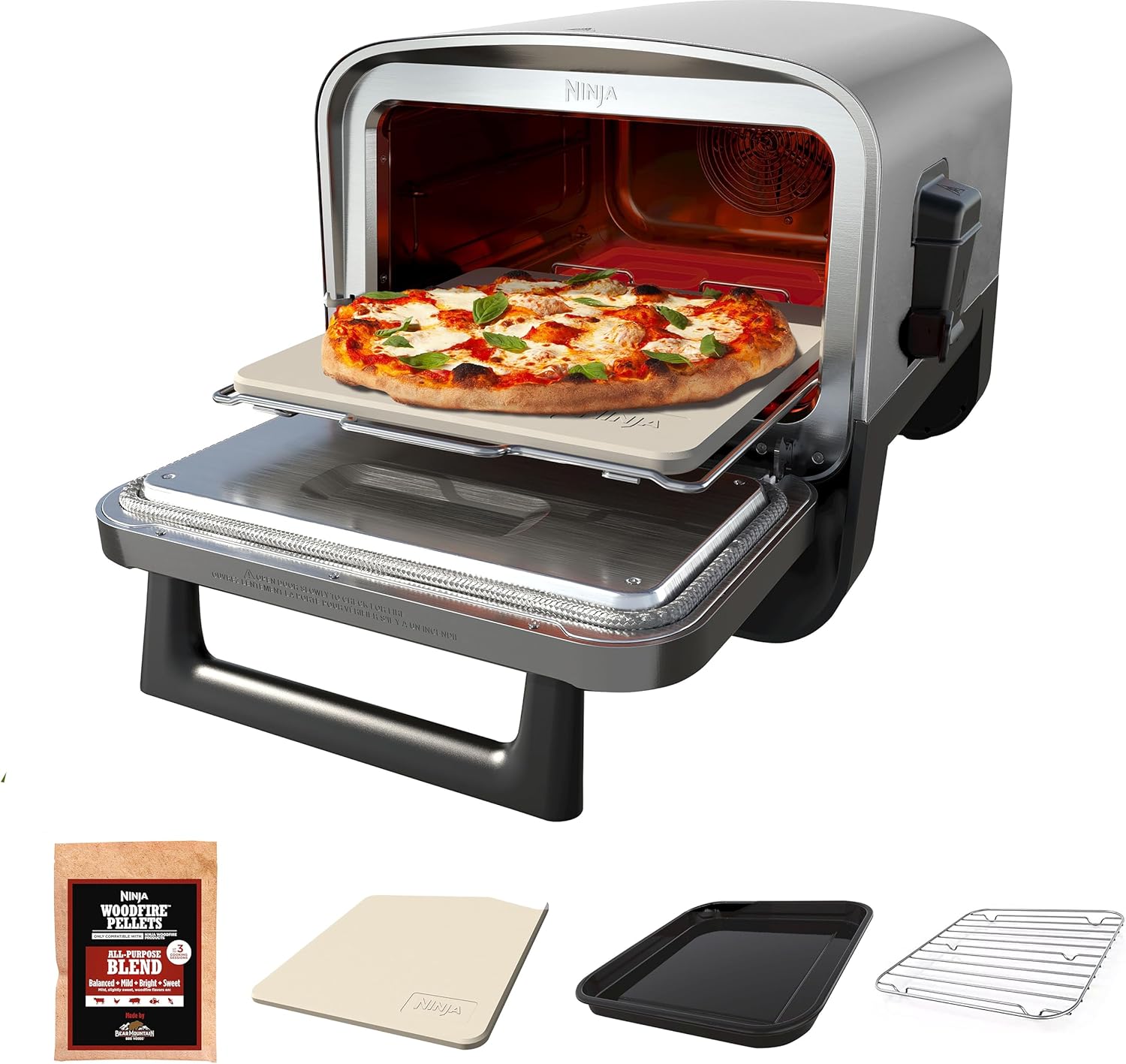 Ninja Woodfire Outdoor Pizza Oven: 8-in-1 Electric Roaster