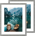 24x30 Frame Set of 2 Rustic Grey Wood Style - Versatile Display Frames