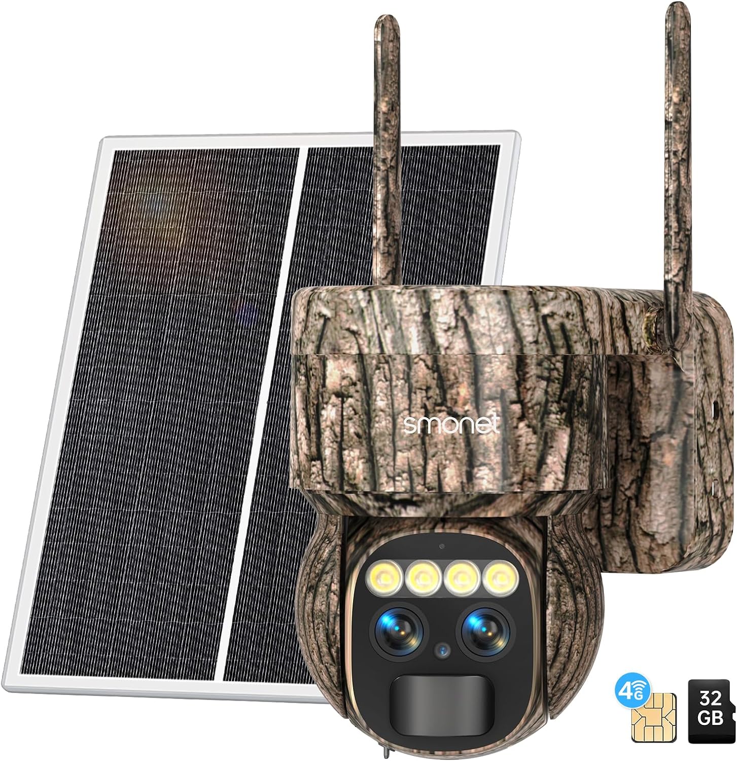 SMONET Solar Powered 4G Trail Cam - 2K Live Video, Night Vision