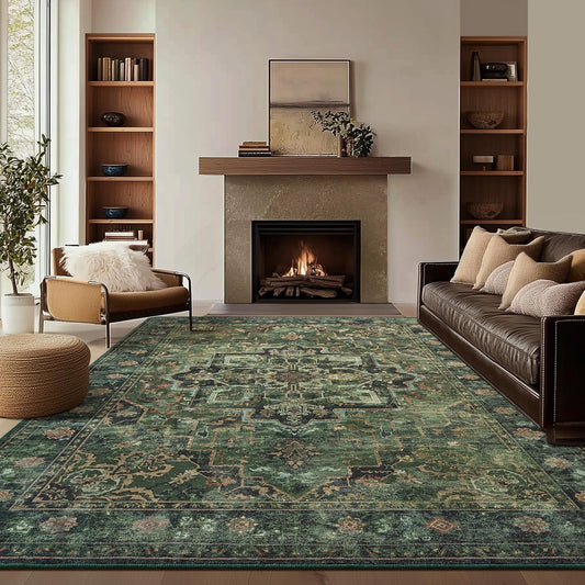 Large Vintage Area Rugs 9x12 for Living Room and Bedroom