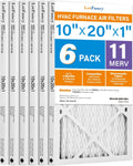 10x20x1 Air Filter MERV 11 Pet Smoke Allergens Defense - 6-Pack