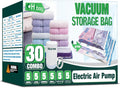 Vacuum Storage Bags with Electric Pump - Space Saver 30 Pack