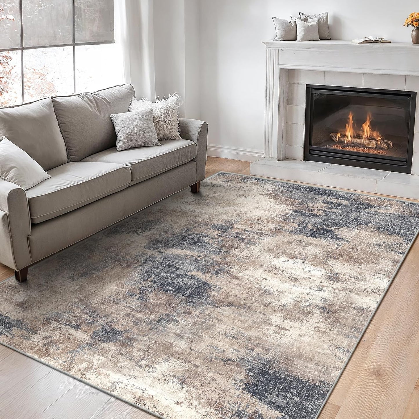 6x9 Area Rugs for Living Room with Modern Abstract Design
