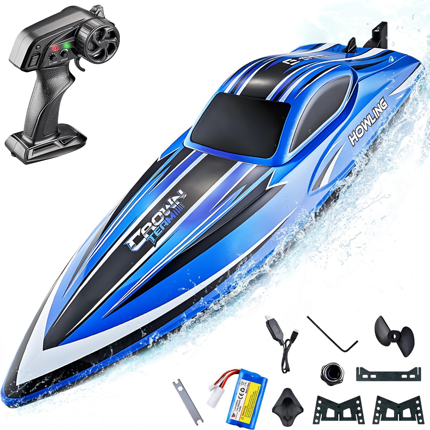 BEZGAR RC Boat - 16 Inch Fast Remote Control Boat for Lakes