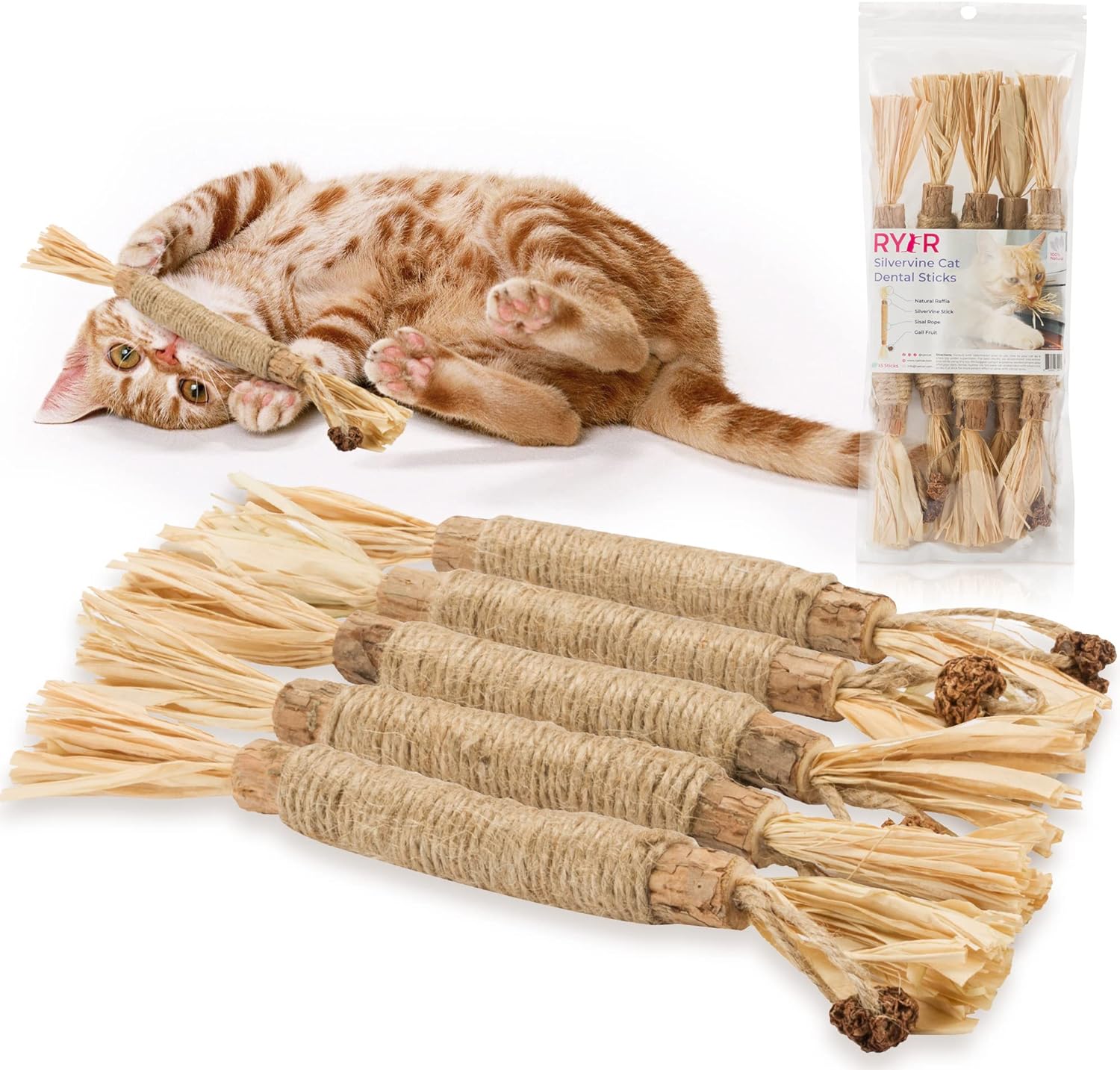 RYERCAT Silvervine Sticks: Natural Chew Toy for Cats