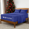 California King Royal Blue Extra Deep Sheets - 4 PC Cooling Set