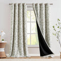 jinchan Blackout Curtains 96 Inches Long Sage Green Damask Medallion