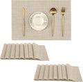 Leetaltree Beige Placemats Set of 16 - Durable Non-Slip Mats