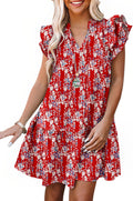 Dokotoo Womens Summer Dress V-Neck Ruffle Mini Sundress - Flowy Chic