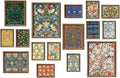 William Morris Wall Art 16 PCS Framed Set - Vintage Botanical Gallery