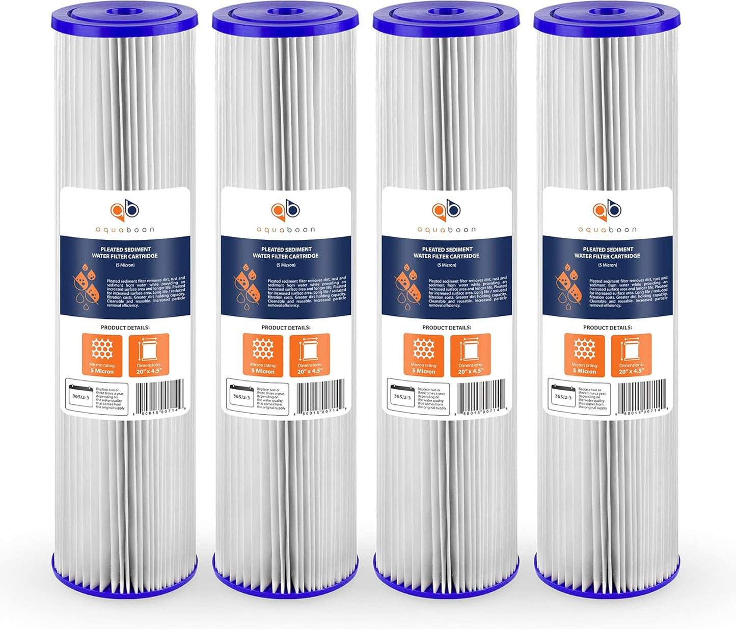 Aquaboon 20 Inch Whole House Pleated Water Filter Cartridge
