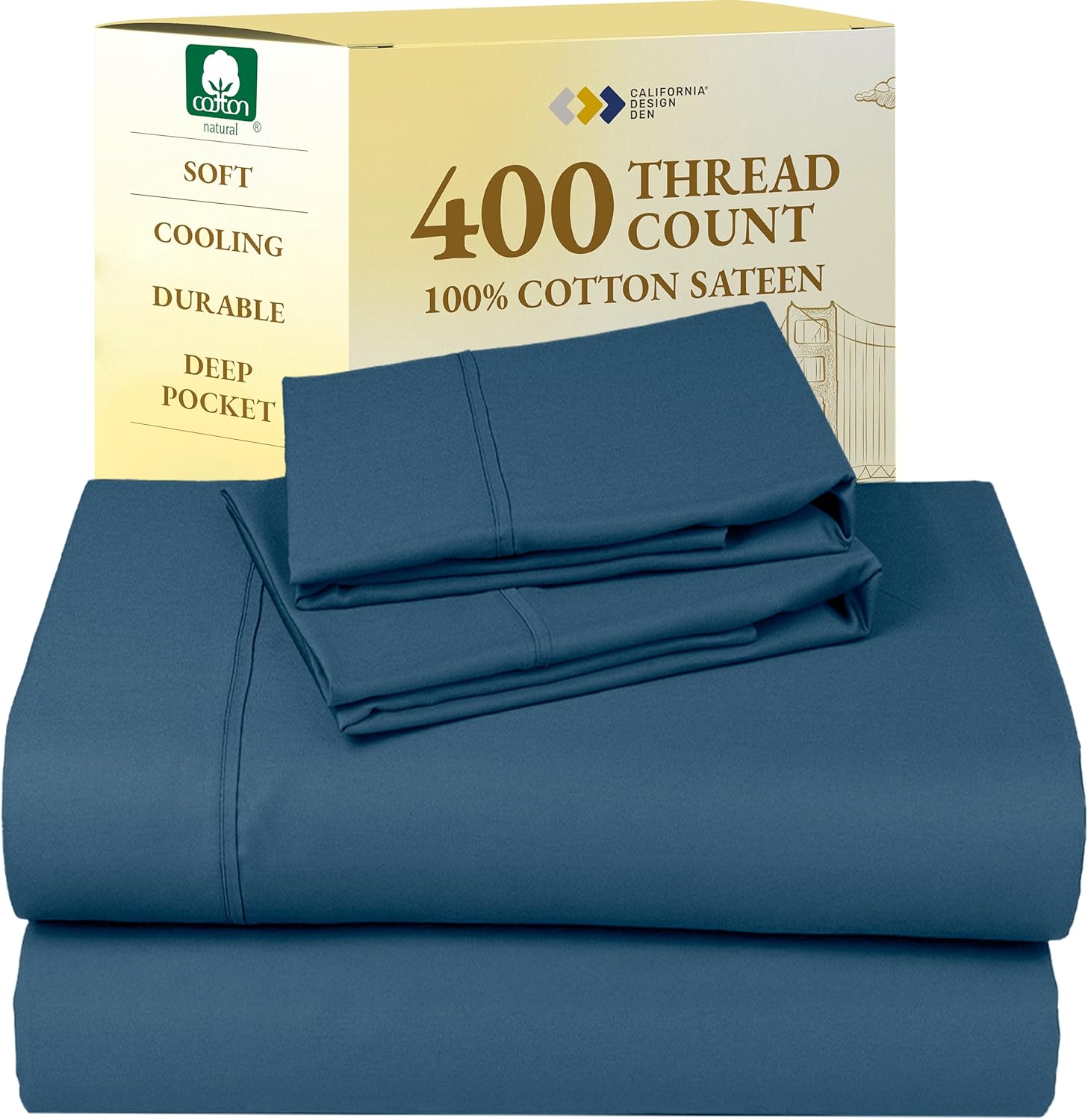 California Design Den King Bed Sheets Set - Soft 400 Thread Count