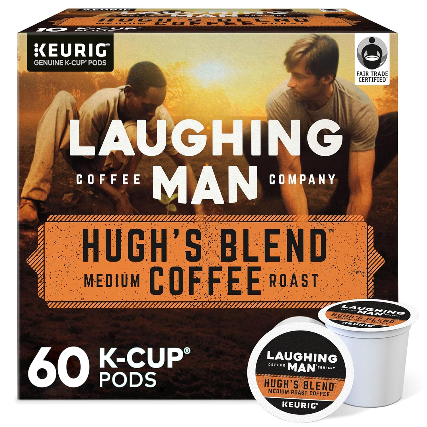 Laughing Man Hugh's Blend Medium Roast K-Cup Pods for Coffee Lovers