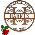 Custom Wood Family Last Name Sign - Personalized Split Letter Monogram