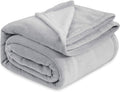 Bedsure GentleSoft Fleece Blanket King Size Light Grey - Cozy Plush