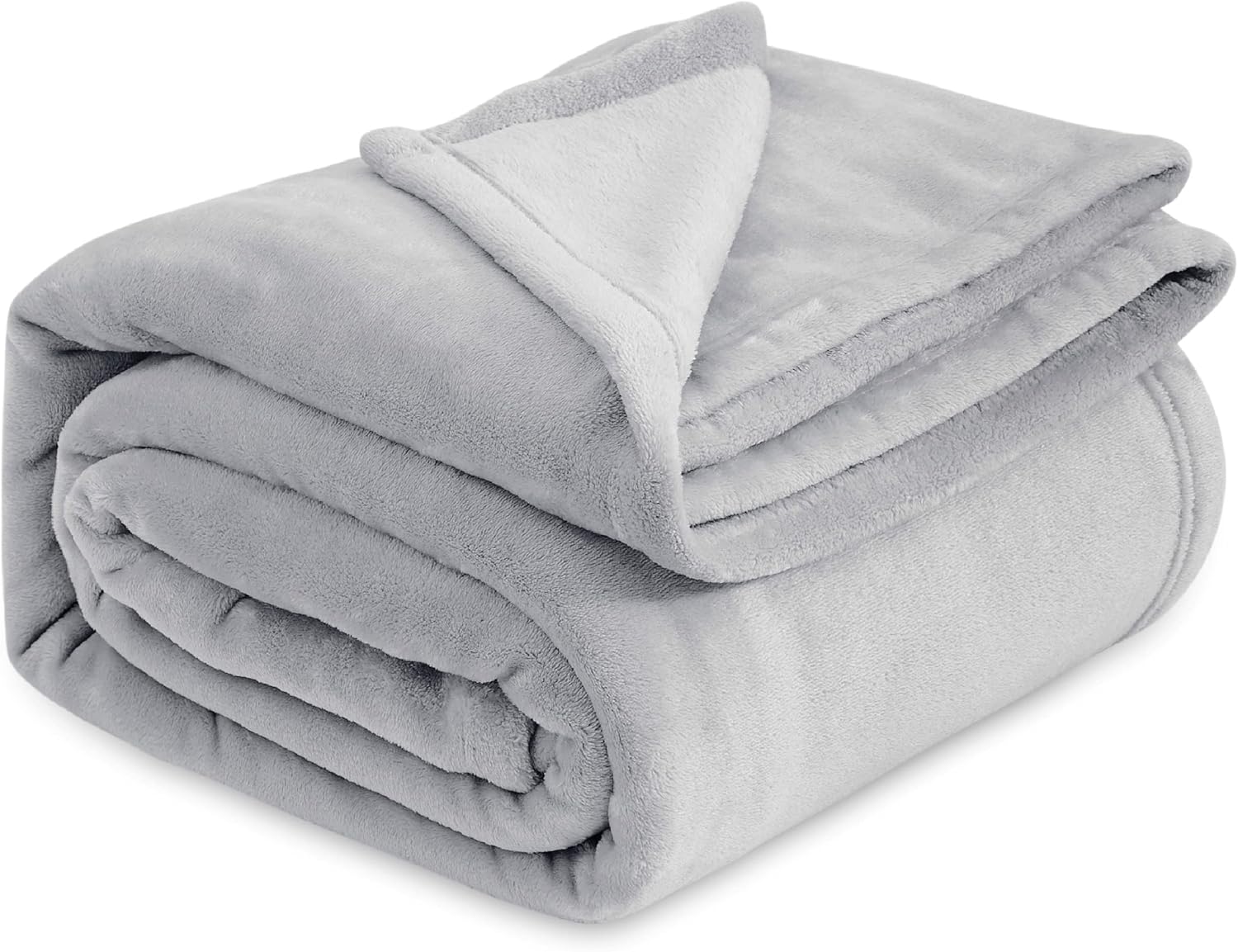 Bedsure GentleSoft Fleece Blanket King Size Light Grey Cozy