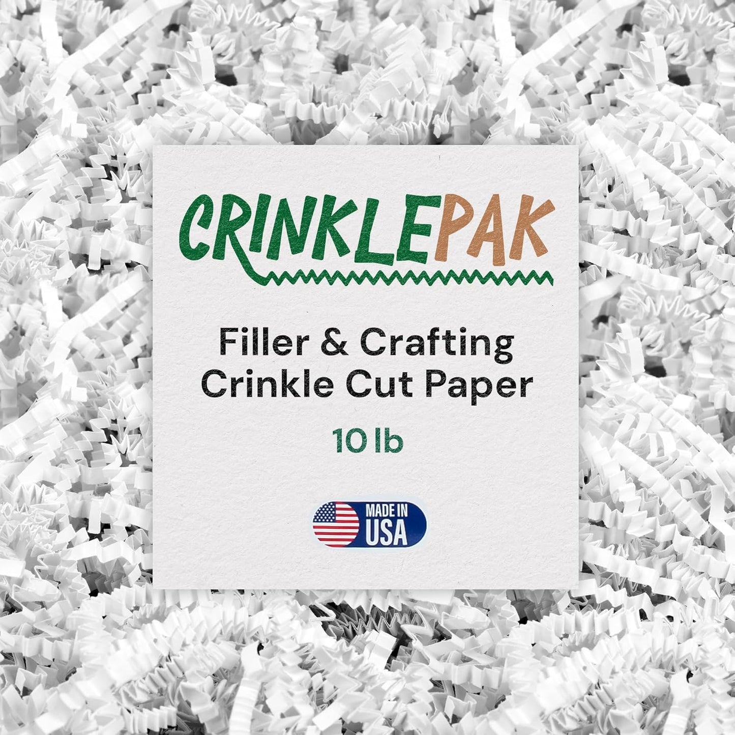10LB USA Made White Crinkle Paper Filler for Gift Baskets