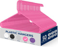 SereneLife 50 Pack Plastic Hangers - Non-Slip Space Savers