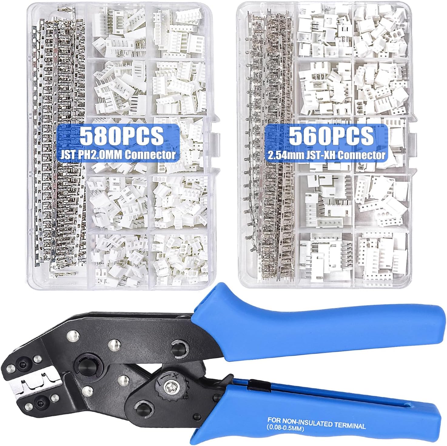 580PCS PH2.0mm Connector Kit with 560PCS JST-XH Connectors