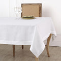 White Linen Tablecloth 60 x 84 in - Pure European Flax