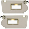 Beige Left & Right Sun Visors with Light for 2013-2018 Pathfinder