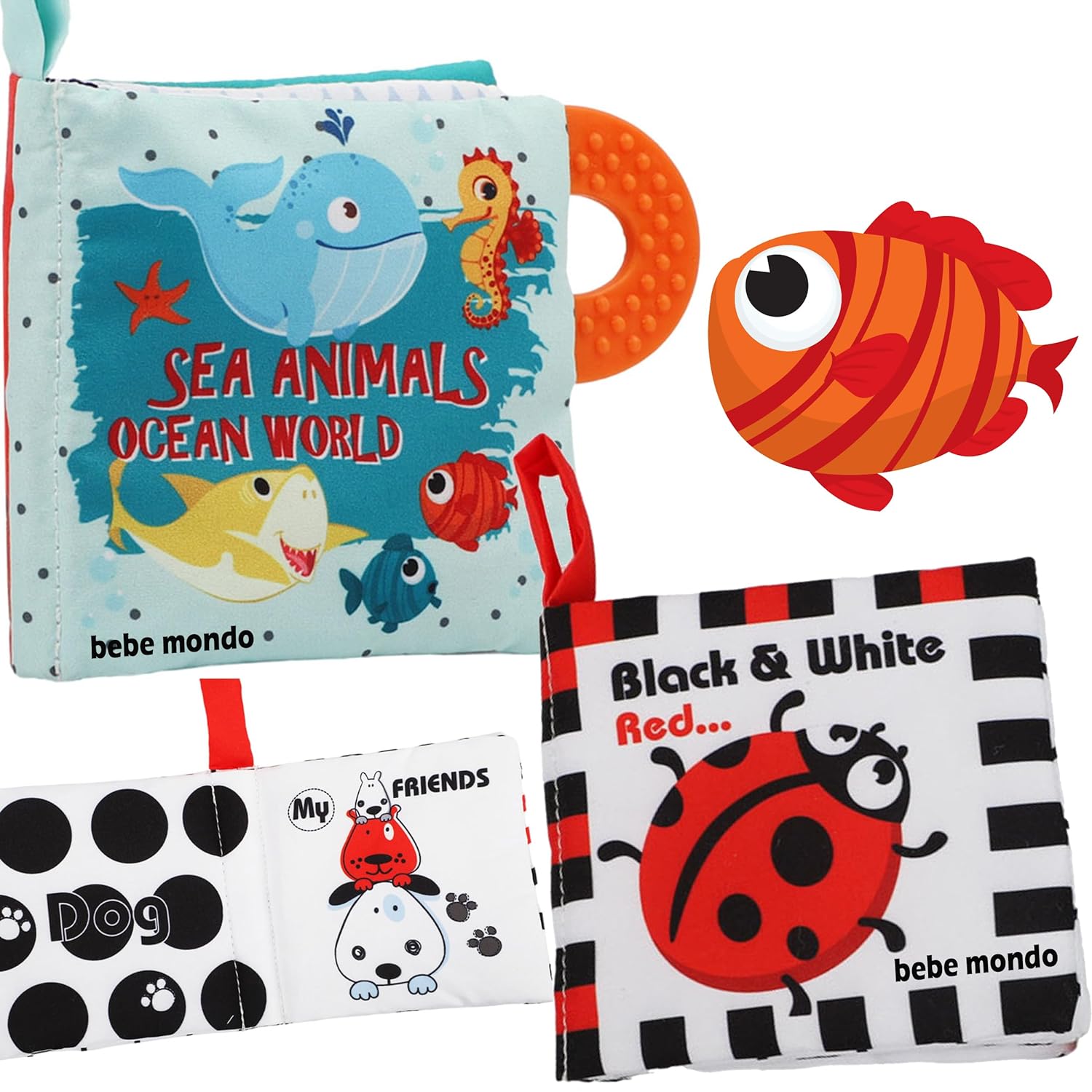 High Contrast Cloth Baby Books - Stimulating Sensory Toys