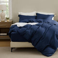 Bedsure Duvet Cover with Fitted Sheet Queen - Cooling Deep Pocket