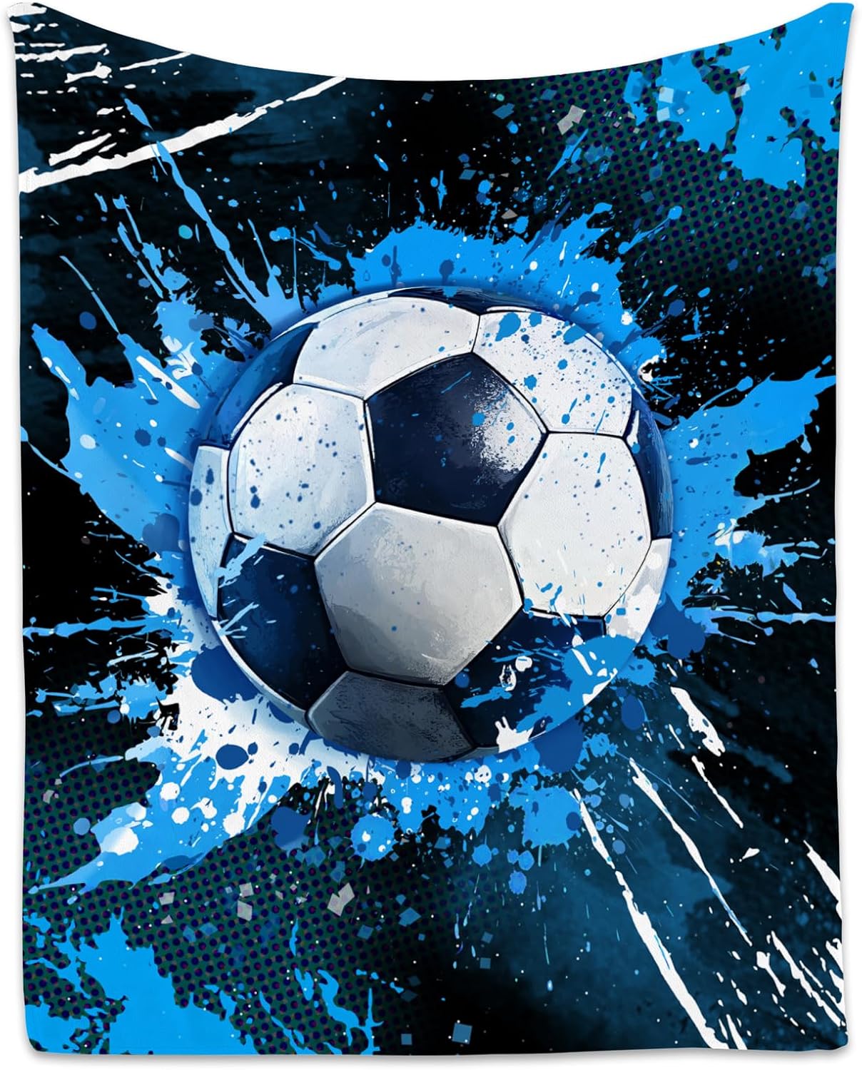 Soccer Blanket for Boys - Lightweight Soft Sports Throw 60x80