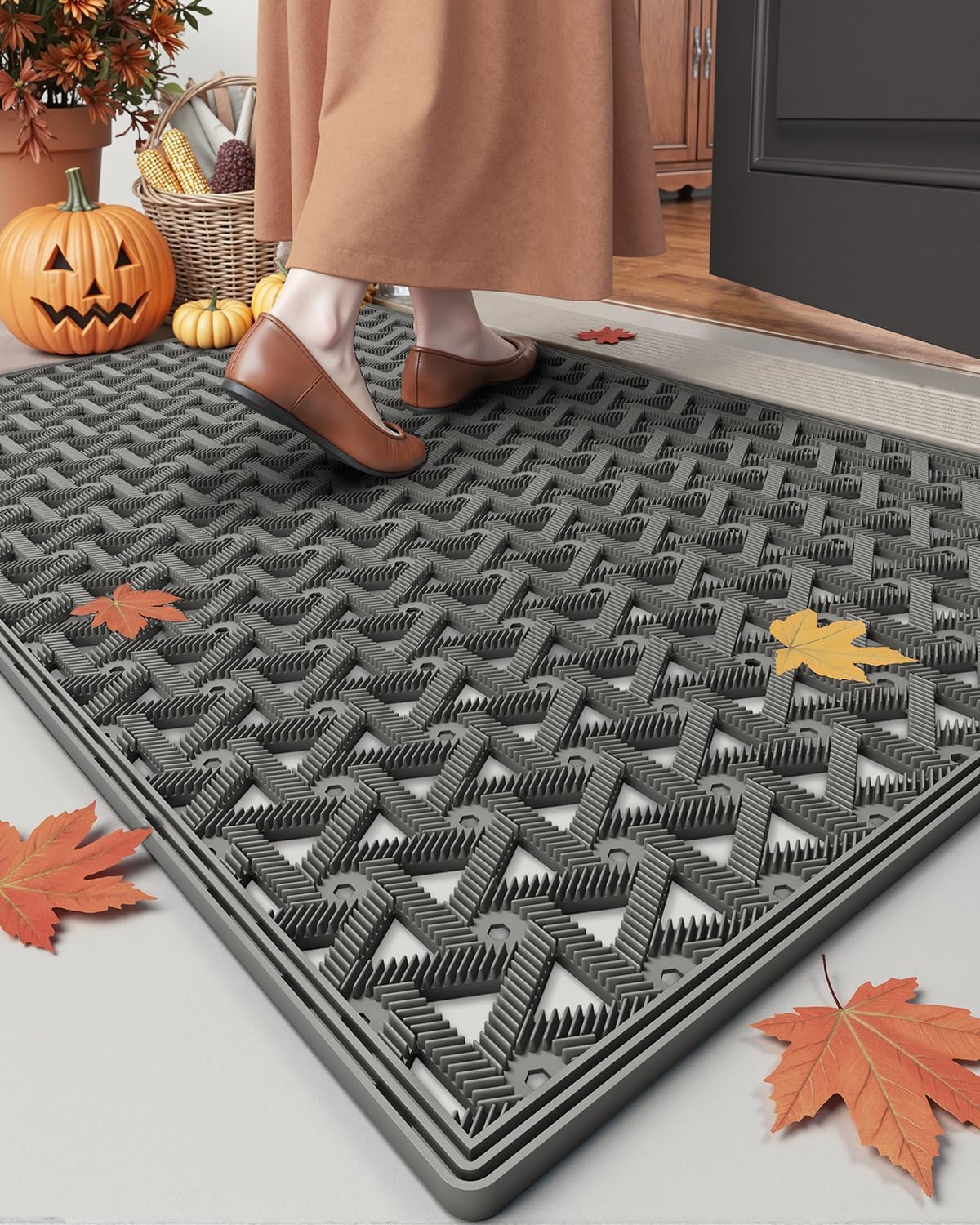 DEXI Front Door Mat Heavy Duty Non Slip Waterproof Entry Mat