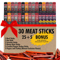 Jerky.com 30-Pack Jerky Variety Pack Meat Sticks - High Protein Snack