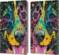 Dean Russo Smiling Collie Dogs Leather Wallet Case for iPad 10.2