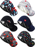 6 Pcs Satin Lined Scrub Caps for Women Nurse Surgical Hats