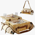 Large Wicker Picnic Basket Kit for 2 Adults - Complete Outdoor Dining