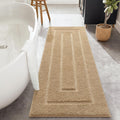 Bathroom Runner Rug 24x60 in Beige - Soft Absorbent Long Bath Mat