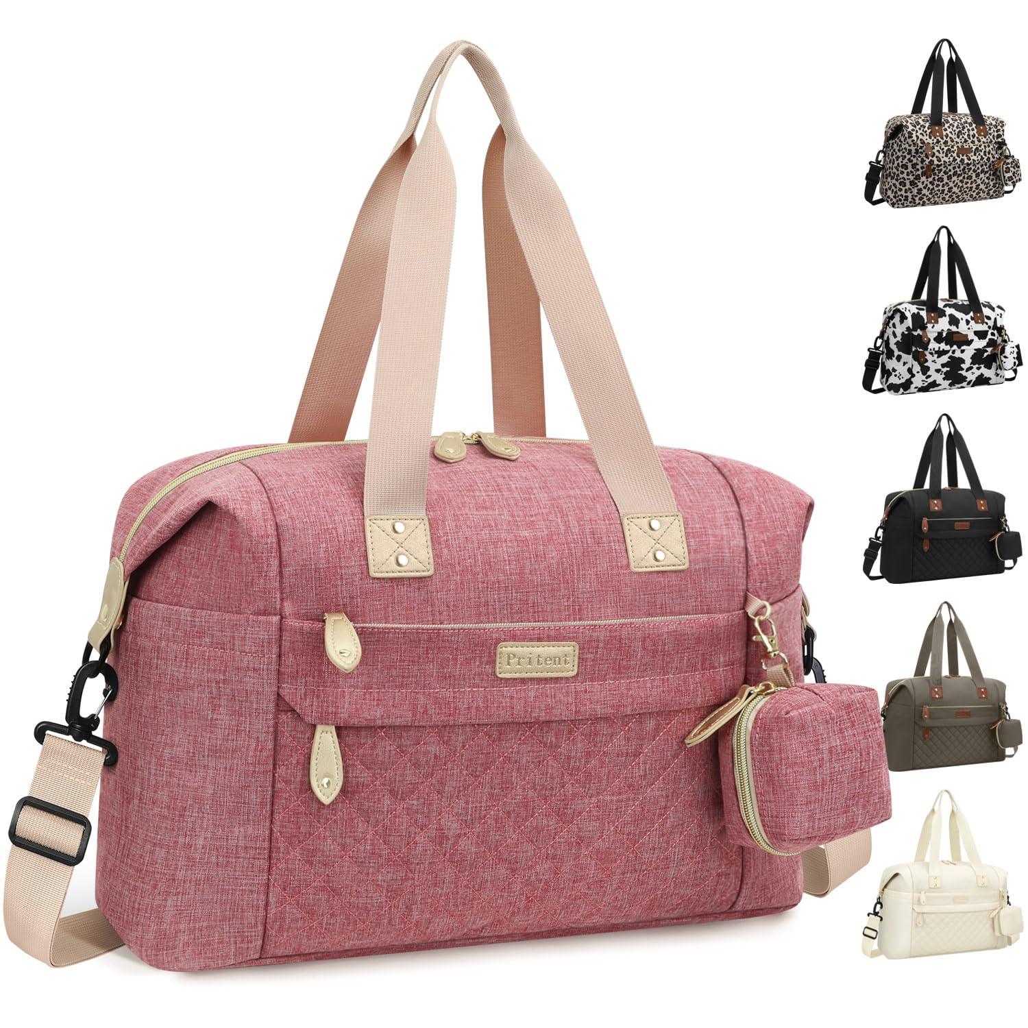 Pink Diaper Bag Tote - Stylish & Spacious for On-the-Go Parents!