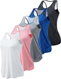 5 Pack Women's Racerback Tank Tops - Mesh Breathable Activewear
