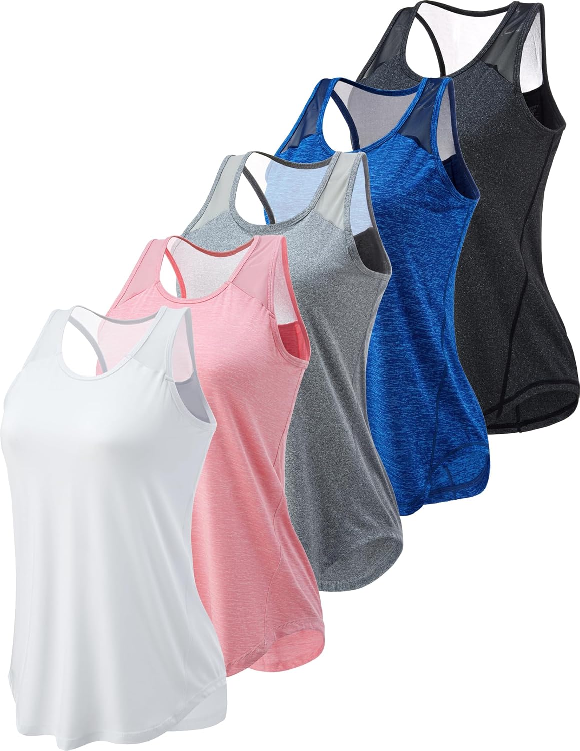 Athletic Racerback Tank Tops for Women - 5 Pack Workout Gear
