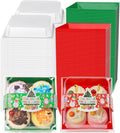 100 Pcs Christmas Charcuterie Boxes with Clear Lids - Holiday Dessert