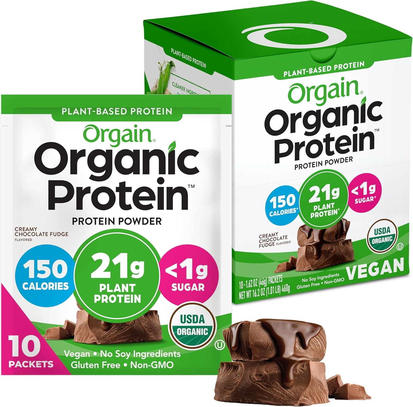 Orgain Organic Vegan Protein Powder - Creamy Chocolate Fudge