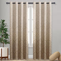 Ombre Blackout Curtains for Bedroom - Damask Thermal Panels 52 x 84 in