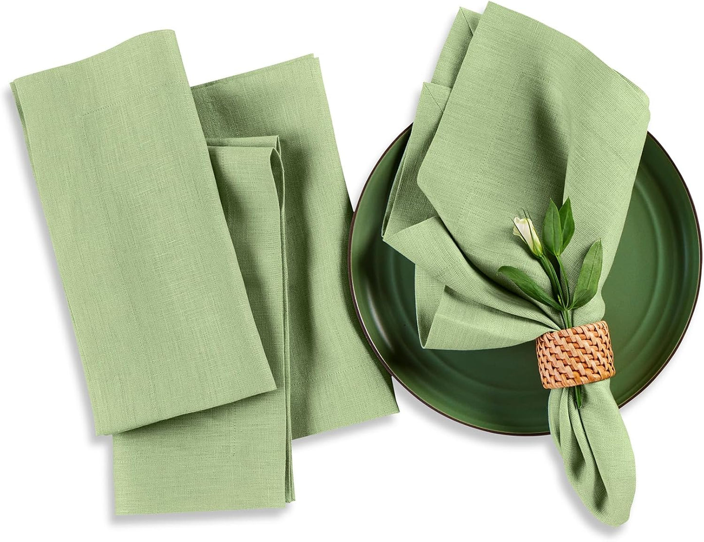 Linen Napkins Set of 4 - 100% Pure Linen for Elegant Dining