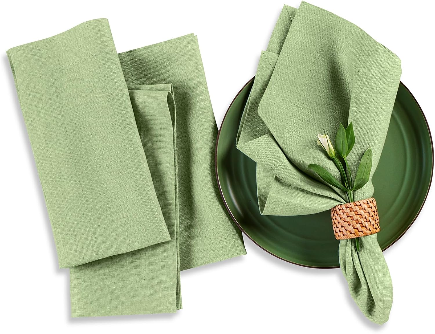 Linen Napkins Set of 4 - 100% Pure Linen for Elegant Dining