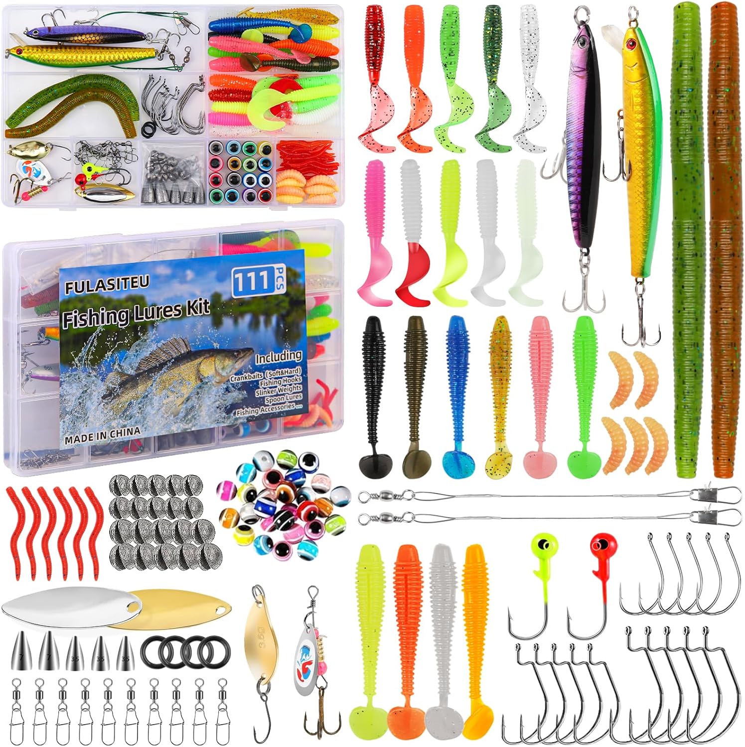 Pro Fishing Lure Kit - 111PCS Tackle Box