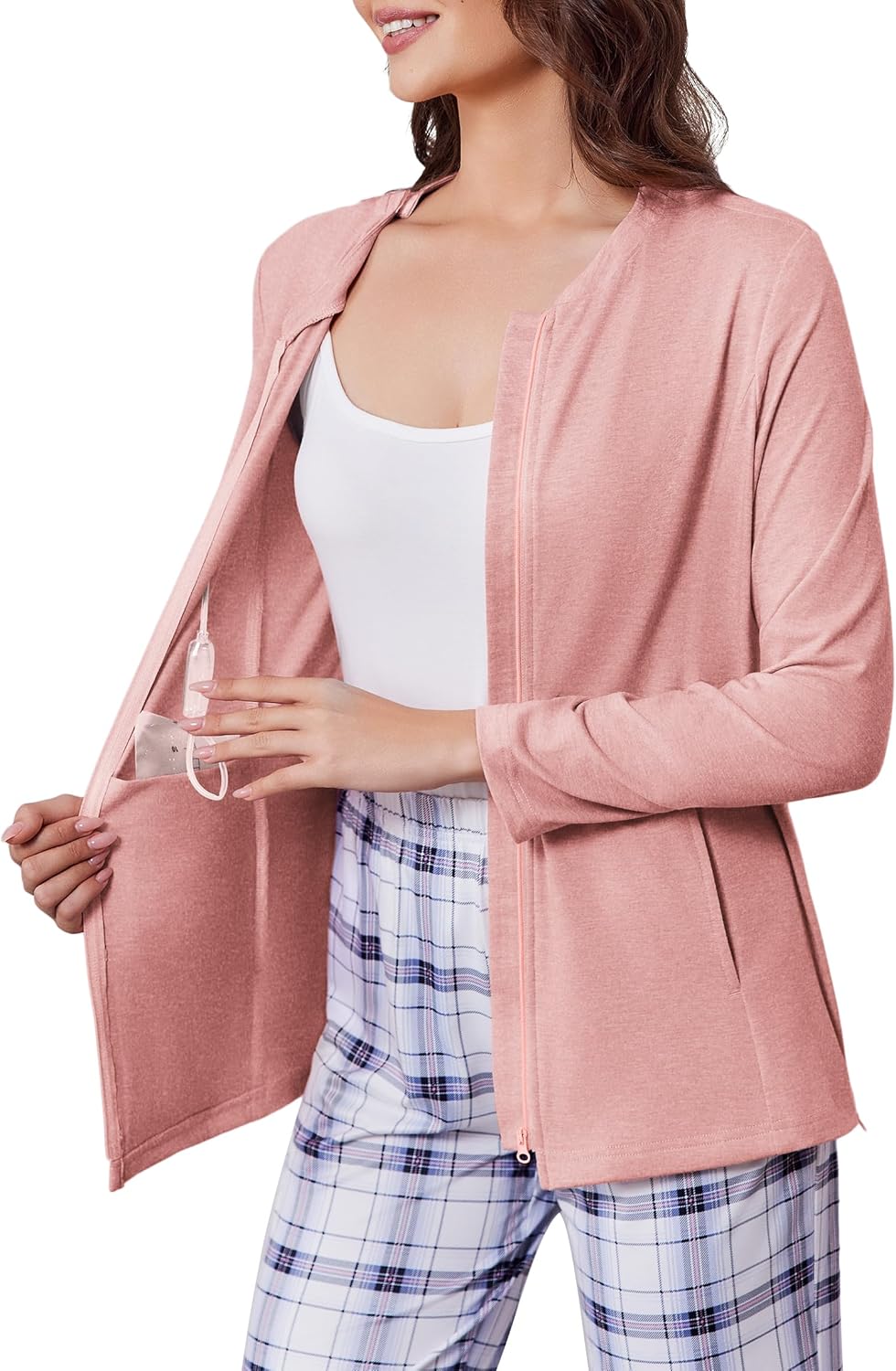 Deyeek Mastectomy Shirts with Drain Pockets for Recovery