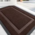 Front Door Mat 47x23 Dark Brown - Waterproof Low-Profile Doormat