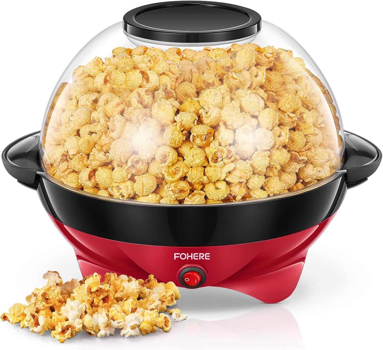 FOHERE Electric Popcorn Popper - 6.3Qt Hot Oil, Stirring Rod